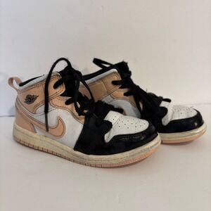 Nike Air Jordan 1 Retro Mid GS‎ Arctic Orange Pink Black White Girls 10C Kids